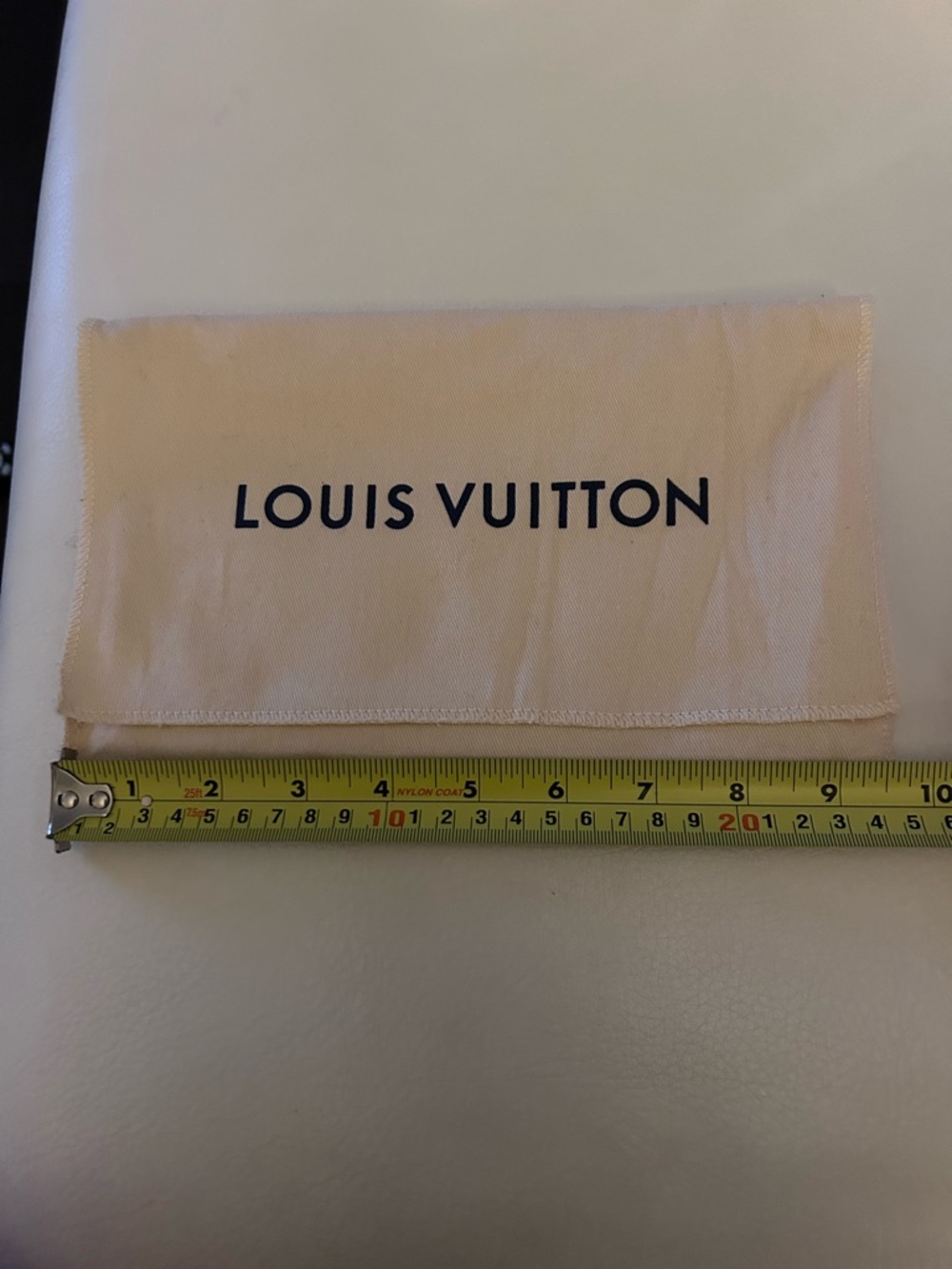 Louis Vuitton Beige Fabric Pouch/Dustbag  with Black Logo